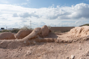 Remains of rammed earth walls at Pueblo Grande (S'edav Va'aki)